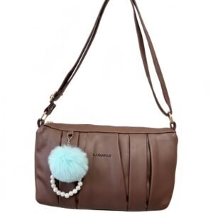 Stylish Sling Bag With Pearl Pim Pom