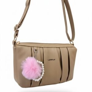Stylish Sling Bag With Pearl Pim Pom