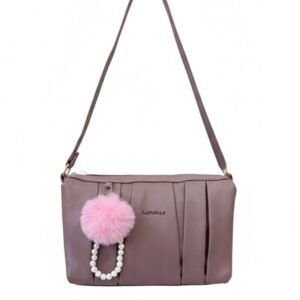 Stylish Sling Bag With Pearl Pim Pom