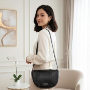 Black Half Moon Chick Sling Bag