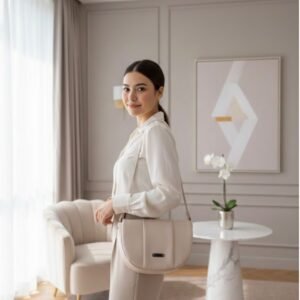 Half Moon Chick Sling Bag_off white color