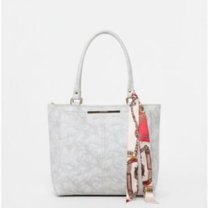 PU Leather Tote Handbag for Women With Satin