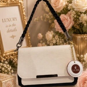 Stylish Beige and Black colour sling bag