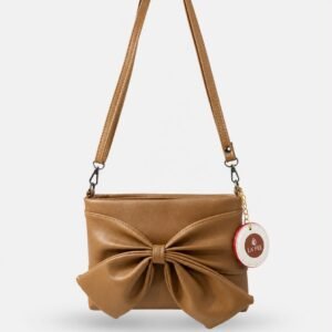PU Leather Sling Bag with Bow Details